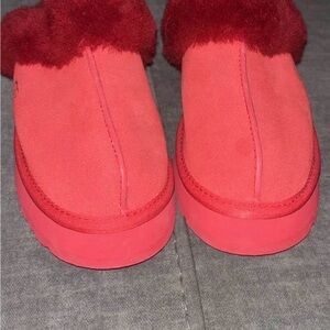 UGG Women's Vibrant Red Shearling Slippers